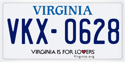 VA license plate VKX0628