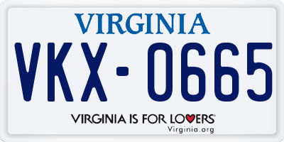 VA license plate VKX0665
