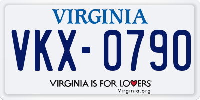 VA license plate VKX0790
