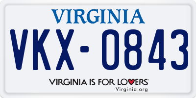 VA license plate VKX0843