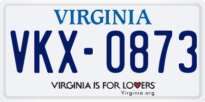 VA license plate VKX0873