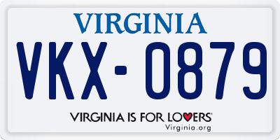 VA license plate VKX0879
