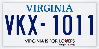VA license plate VKX1011