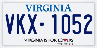 VA license plate VKX1052