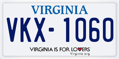 VA license plate VKX1060