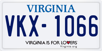VA license plate VKX1066