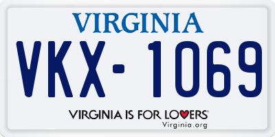 VA license plate VKX1069