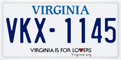 VA license plate VKX1145