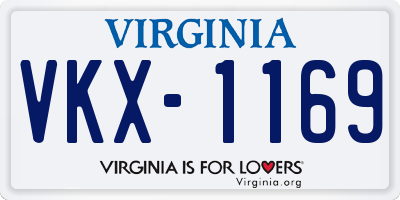 VA license plate VKX1169