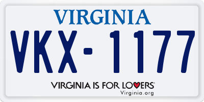 VA license plate VKX1177