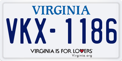 VA license plate VKX1186