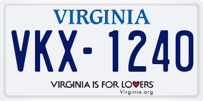 VA license plate VKX1240