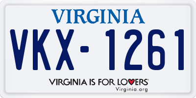 VA license plate VKX1261