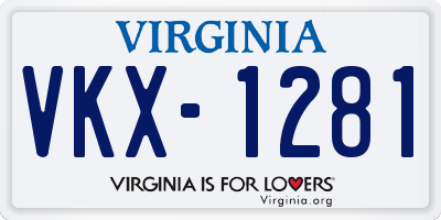 VA license plate VKX1281