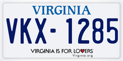 VA license plate VKX1285