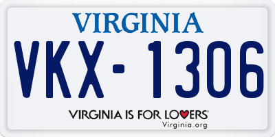 VA license plate VKX1306