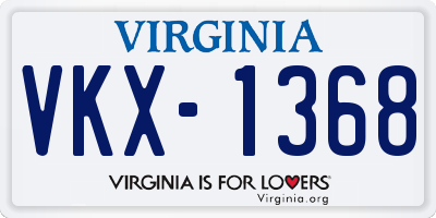 VA license plate VKX1368