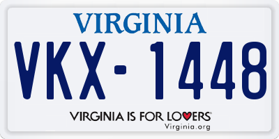 VA license plate VKX1448