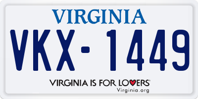 VA license plate VKX1449