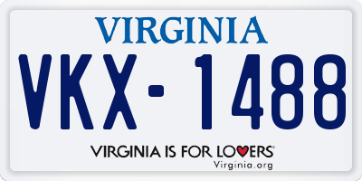 VA license plate VKX1488