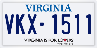VA license plate VKX1511