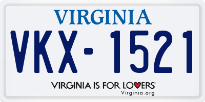 VA license plate VKX1521