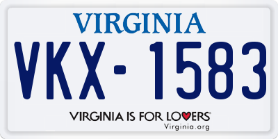 VA license plate VKX1583