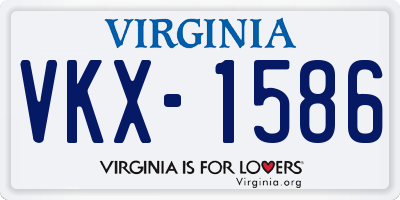 VA license plate VKX1586