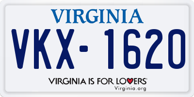 VA license plate VKX1620