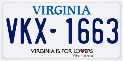 VA license plate VKX1663