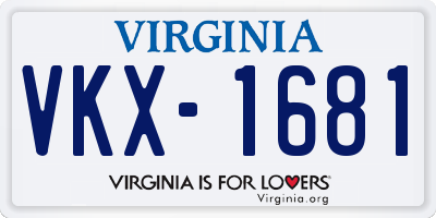 VA license plate VKX1681