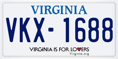 VA license plate VKX1688