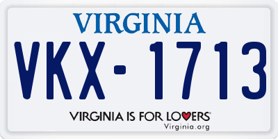 VA license plate VKX1713