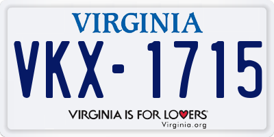 VA license plate VKX1715