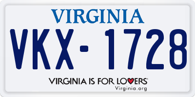 VA license plate VKX1728