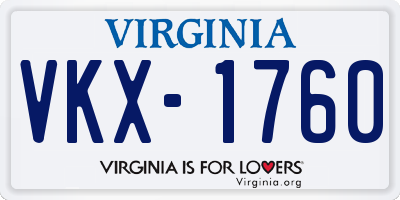VA license plate VKX1760