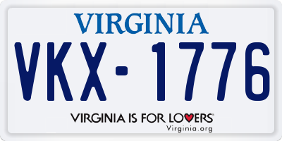 VA license plate VKX1776