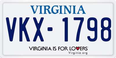 VA license plate VKX1798