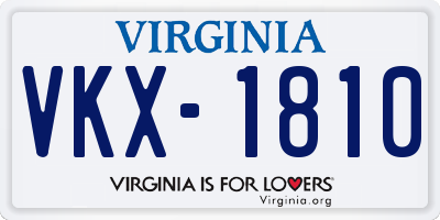 VA license plate VKX1810