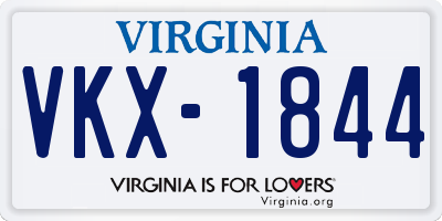 VA license plate VKX1844