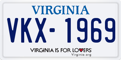 VA license plate VKX1969