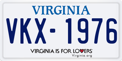 VA license plate VKX1976