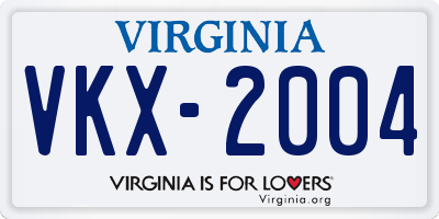 VA license plate VKX2004