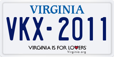 VA license plate VKX2011