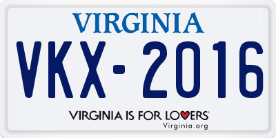 VA license plate VKX2016