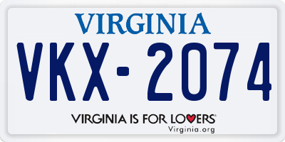 VA license plate VKX2074