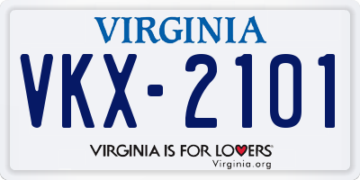 VA license plate VKX2101