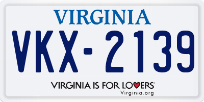 VA license plate VKX2139