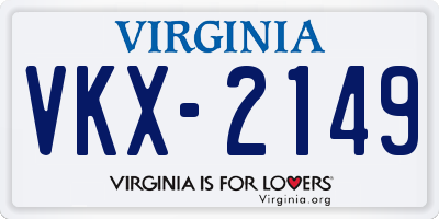 VA license plate VKX2149