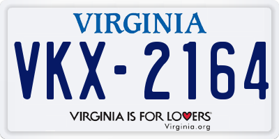 VA license plate VKX2164